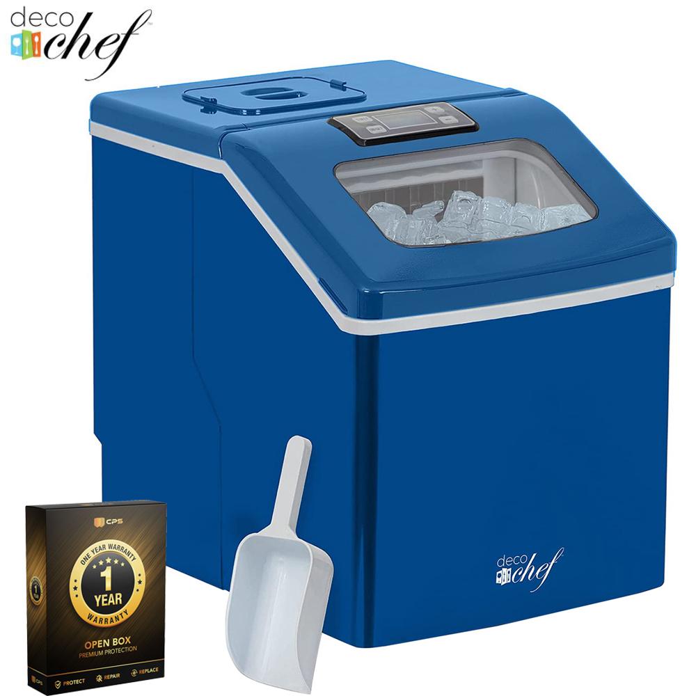 Deco Chef Countertop Portable Ice Maker 40 lb/Day Blue Open Box+1 Year