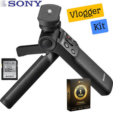 Sony Vlogger Kit Shooting Grip w/ Wireless RC 64GB Open Box + 1 Year Warranty Pack