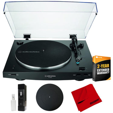 Audio-Technica Fully Automatic Wireless Belt-drive Turntable, Black w/ 2Yr Warranty Bundle