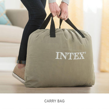 Intex Dura-Beam Plus Deluxe Pillow Rest Air Mattress, 16.5in Bed Height, Queen Size