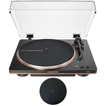 Audio-Technica Fully Automatic Belt-Drive Turntable, Black/Bronze w/ 12" Rubber Mat Bundle