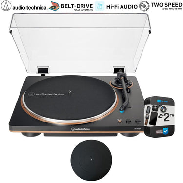 Audio-Technica Fully Automatic Belt-Drive Turntable, Black/Bronze w/ 2 Yr Warranty Bundle