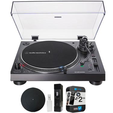 Audio-Technica AT-LP120XUSB-BK Turntable Analog/USB+Mat, Cleaning Kit & Warranty