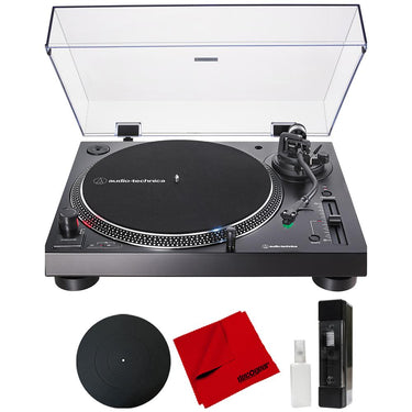 Audio-Technica AT-LP120XUSB-BK Direct-Drive Turntable Analog/USB+Cleaning Bundle
