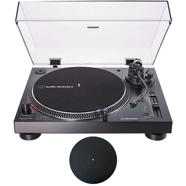 Audio-Technica Wireless Direct-Drive Turntable, Black w/ 12" Rubber Mat Bundle