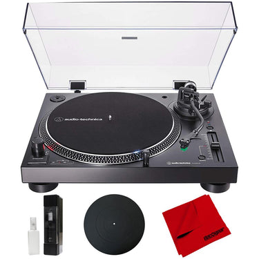 Audio-Technica AT-LP120XBT-USB-BK Wireless Direct-Drive Turntable, Black w/ Accessories Bundle
