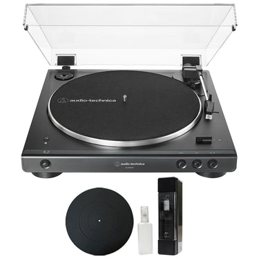 Audio-Technica AT-LP60XBT-BK Belt-Drive Stereo Turntable with Mat & Cleaning Kit