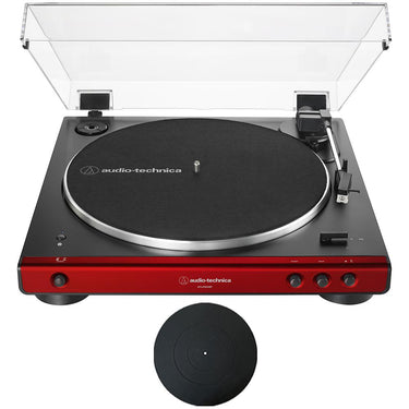Audio-Technica AT-LP60XBT-RD Belt-Drive Bluetooth Stereo Turntable + Rubber Mat