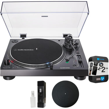 Audio-Technica Direct-Drive Turntable Analog & USB (Black) + 2Yr Warranty Bundle