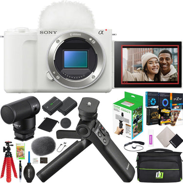 Sony  ZV-E10 II Mirrorless Camera Body White + ACCVC2 Vlogger Tripod & Mic Kit