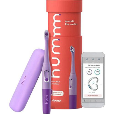 Colgate Hum Smart Battery Power Toothbrush w/ Sonic Vibrations and Travel Case - Purple