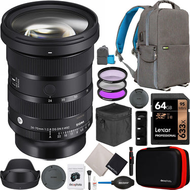 Sigma 24-70mm F2.8 DG DN II Art Lens Kit for Sony E-Mount Full Frame Cameras Bundle