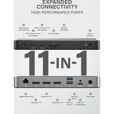 ALOGIC DX3 Triple 4K Display Universal Docking Station - DUPRDX3-WW