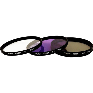 Vivitar 52mm UV, Polarizer & FLD Deluxe Filter Kit (Set of 3 + Carrying Case)