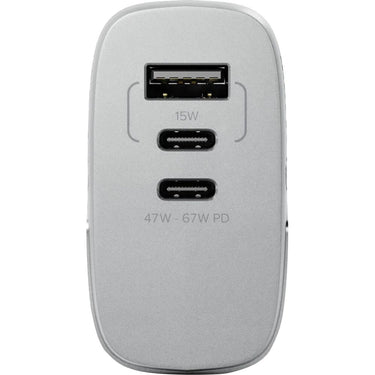 ALOGIC 3 Port 67W Rapid Power Multi-Country GaN Charger in Gray - WCM3X67-SGR