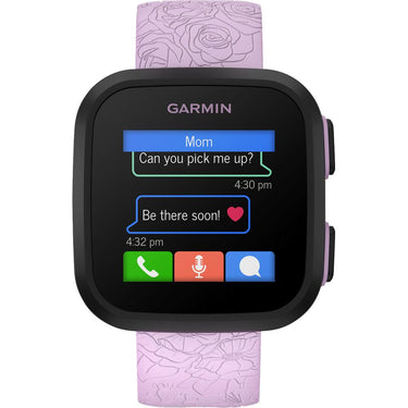 Garmin Bounce Kid Smartwatch Two-Way Text & Voice Messaging Location Track Lilac Floral
