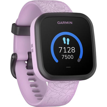 Garmin Bounce Kid Smartwatch Two-Way Text & Voice Messaging Location Track Lilac Floral