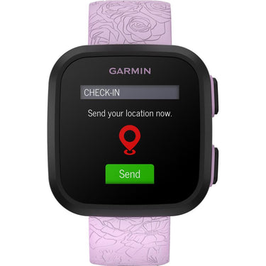 Garmin Bounce Kid Smartwatch Two-Way Text & Voice Messaging Location Track Lilac Floral