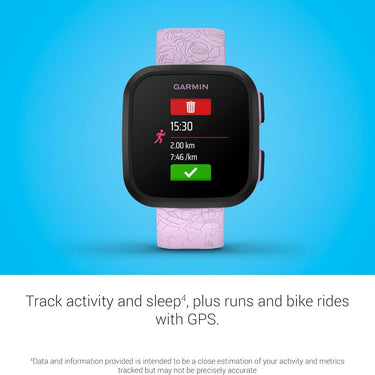 Garmin Bounce Kid Smartwatch Two-Way Text & Voice Messaging Location Track Lilac Floral