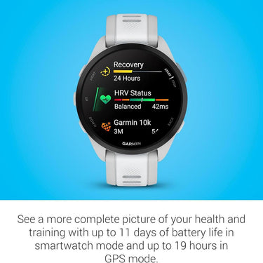 Garmin Forerunner 165 Smart Sport Watch, Mist Gray + Whitestone