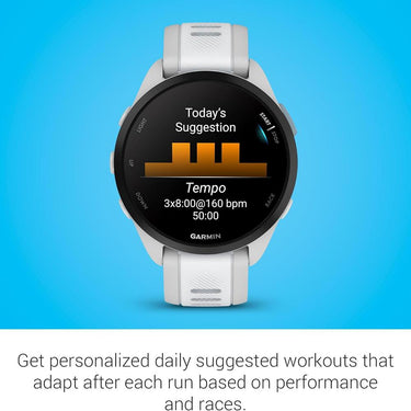 Garmin Forerunner 165 Smart Sport Watch, Mist Gray + Whitestone