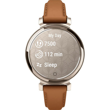 Garmin Lily 2 Classic Cream Gold with Tan Leather Band Smartwatch