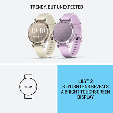 Garmin Lily 2 Smartwatch Metallic Lilac with Lilac Silicone Band