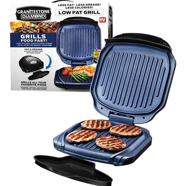 Granitestone Low Fat Multipurpose Sandwich Grill with Nonstick Copper Coating Blue