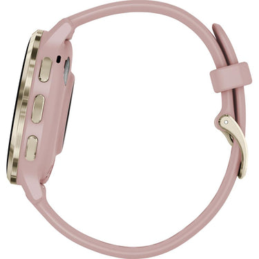 Garmin Venu 3S Health Fitness GPS Smartwatch Gold Steel Bezel w/ Dust Rose Case (41mm)