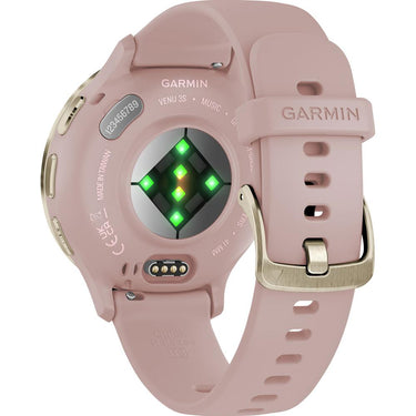Garmin Venu 3S Health Fitness GPS Smartwatch Gold Steel Bezel w/ Dust Rose Case (41mm)