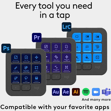 Logitech Core 9 Customizable LCD Key MX Creative Console in Graphite - 920-012660