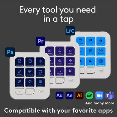 Logitech Core 9 Customizable LCD Key MX Creative Console in Pale Grey - 920-012661