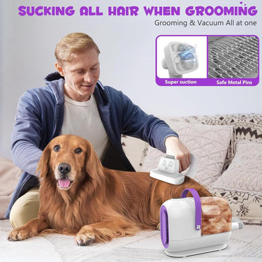 Homeika Dog Grooming Kit Vacuum, 3L Pet Grooming Vacuum Pet Hair Suction & Tools
