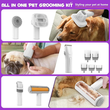 Homeika Dog Grooming Kit Vacuum, 3L Pet Grooming Vacuum Pet Hair Suction & Tools