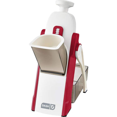 Dash Safe Slice Mandoline Slicer, Dicer for Vegetables with Thickness Adjuster -Red