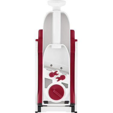 Dash Safe Slice Mandoline Slicer, Dicer for Vegetables with Thickness Adjuster -Red