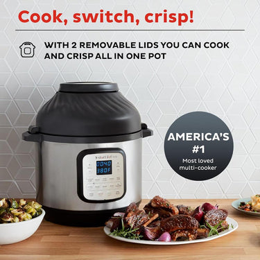 Instant Pot Duo Crisp 11-in-1 Air Fryer Electric Pressure Cooker Combo 8 Quart (Refurbished)