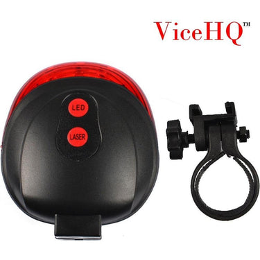 ViceHQ Super Bright 5 LED's Laser Taillight for Bicycle Safety - Red Light