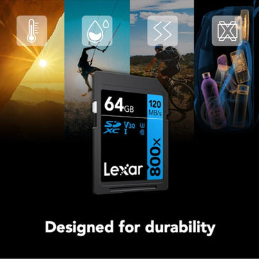 Lexar High-Performance 800x PRO BLUE Series 64GB SDXC Memory Card, 2 Pack