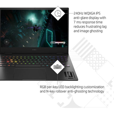 Hewlett Packard 16" WQXGA 240 Hz Display Transcend Laptop in Shadow Black - 7H9Y9UA#ABA