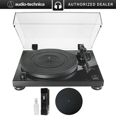 Audio-Technica AT-LPW50PB Fully Manual Belt-Drive Turntable w/ Accessories Bundle