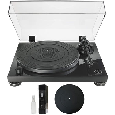 Audio-Technica AT-LPW50PB Fully Manual Belt-Drive Turntable w/ Accessories Bundle