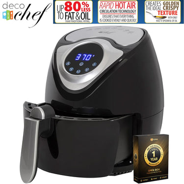 Deco Chef 3.7QT Electric Oil-Free Digital Air Fryer Open Box + 1 Year Warranty