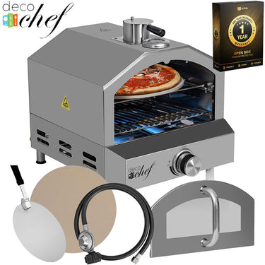Deco Chef 2-in-1 Propane Gas Pizza Oven & Grill Open Box + 1 Year Warranty