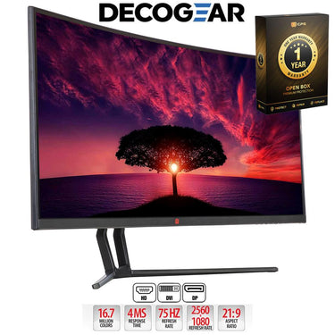 Deco Gear 35" Curved Ultrawide LED Gaming Monitor Open Box with 1 Year Warranty