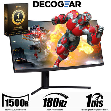 Deco Gear 34" 21:9 Ultrawide Curved Monitor Open Box with 1 Year Warranty