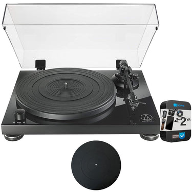 Audio-Technica AT-LPW50PB Fully Manual Belt-Drive Turntable w/ 2 Yr Warranty Bundle