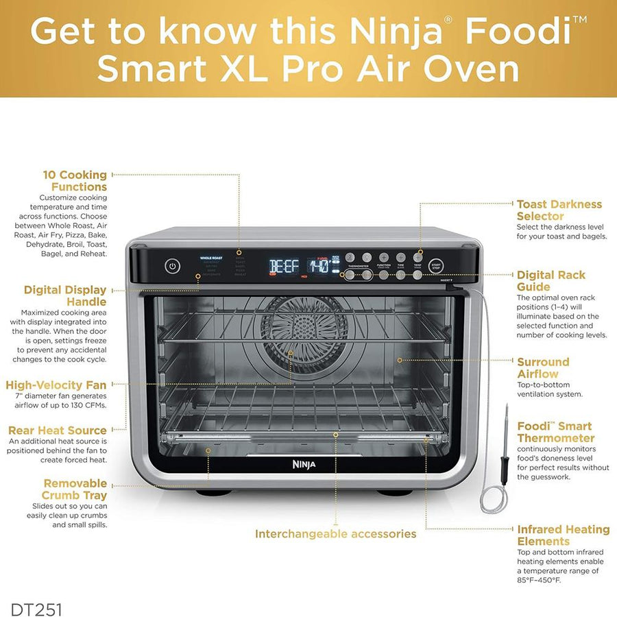 Ninja DT251 Foodi 10-in-1 Smart XL Air Fry Oven - Refurbished