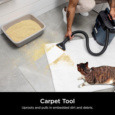 Shark MessMaster 1 Gallon Portable Wet/Dry Vacuum for Pets, Cars Blue- Refurbished