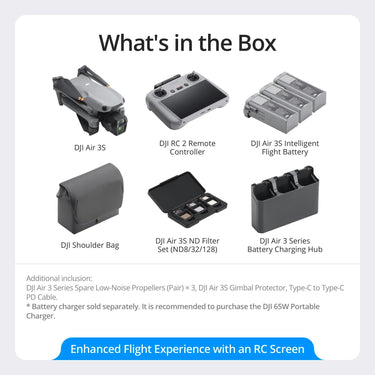 DJI Air 3S Fly More Combo (RC 2) 4K Dual-Camera Drone 1" CMOS, 45Min Flight
